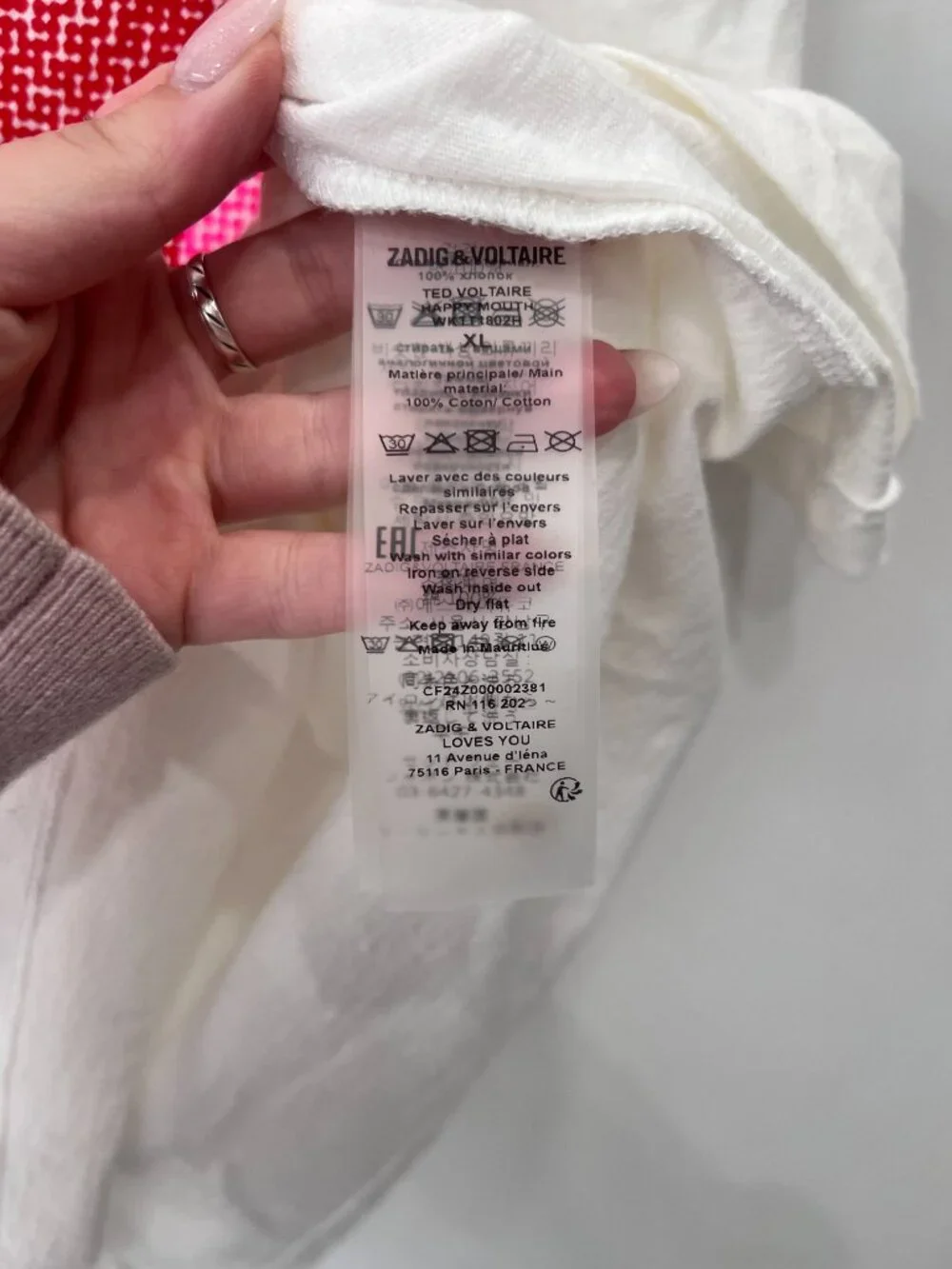 $175 NWT Zadig & Voltiare White Ted Graphic Happy Mouth Tee Shirt size XL - Picture 5 of 7